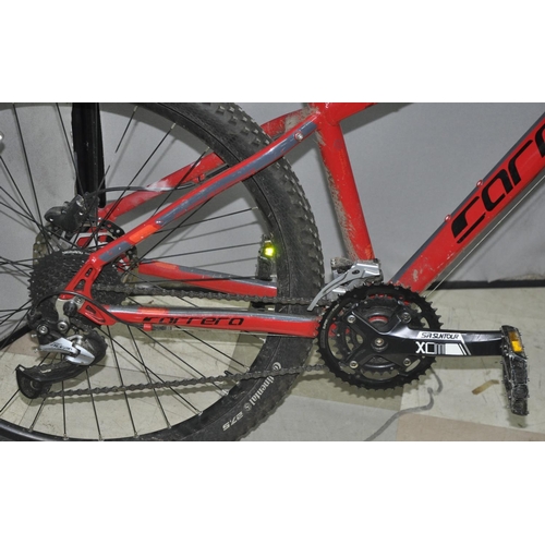 1 - CARRERA KRAKEN 27 SPEED MOUNTAIN BIKE WITH FRONT SHOCKS AND DISC BRAKES 16INCH FROM CENTRE OF PEDAL ... 