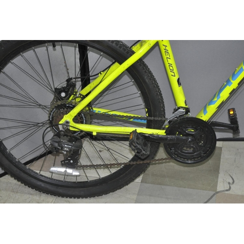 5 - RALEIGH HELION 2.0 21 SPEED MOUNTAIN BIKE WITH FRONT SHOCKS AND DISC BRAKES 17INCH FROM CENTRE OF PE... 