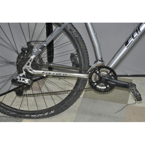 4 - CARRERA HELLCAT 24 SPEED MOUNTAIN BIKE WITH FRONT SHOCKS AND DISC BRAKES 20 INCH FROM CENTRE OF PEDA... 