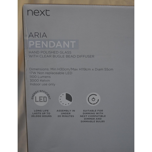 21 - NEXT ARIA PENDANT CEILING LIGHT -NEW AND BOXED