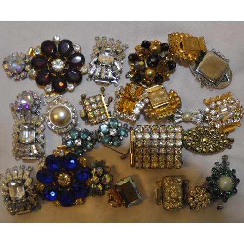 83 - BOX AND CRATE COSTUME JEWELLERY - BROOCHES, BRACELETS, EARRINGS