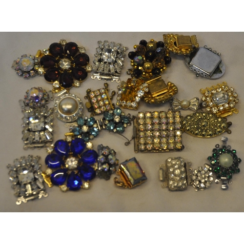 83 - BOX AND CRATE COSTUME JEWELLERY - BROOCHES, BRACELETS, EARRINGS