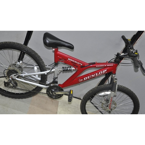 43 - 2 FULL SUSPENSION MOUNTAIN BIKES - DUNLOP DISC 24 18 SPEED 17 INCH AND TRAX TFS 1 18 SPEED 19