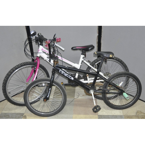 48 - 2 CHILDREN'S BIKES - MUDDYFOX 18 SPEED 14 INCH AND KOBE STUNT BIKE 10 INCH