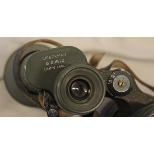 51 - PAIR LIEBERMAN AND GORTZ 10x50 BINOCULARS IN LEATHER CASE