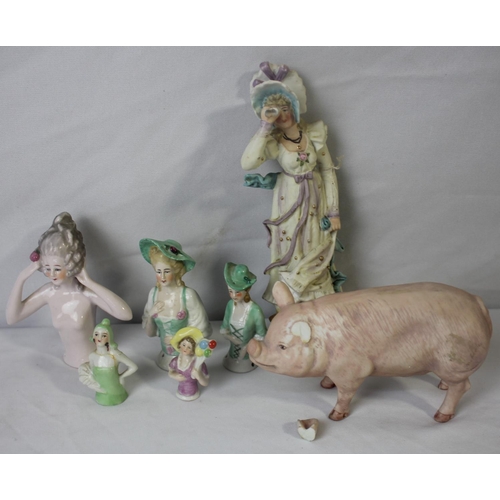 69 - VARIOUS PORCELAIN AND BISQUE ITEMS