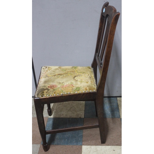 108 - MAHOGANY CHAIR WITH TURNED SUPPORTS AND CURVED BACK AND FAN BACK DINING CHAIR