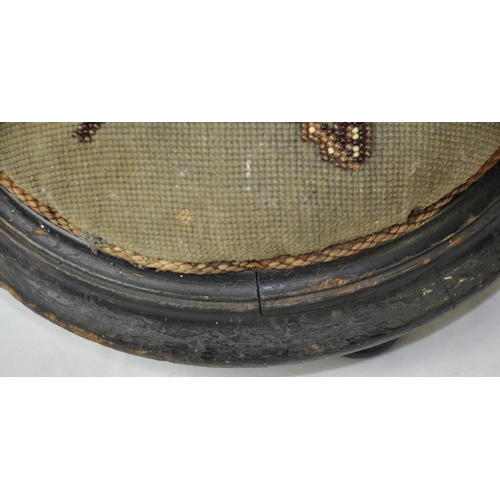 116 - CIRCULAR STOOL DECORATED WITH BEADS