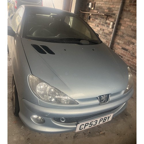 118 - 2004 PEUGEOT 206 -REGISTRATION CF53 PBY1.6, COUPE CABRIOLET, SILVER, PETROL.    FIRST REGISTERED 30 ... 