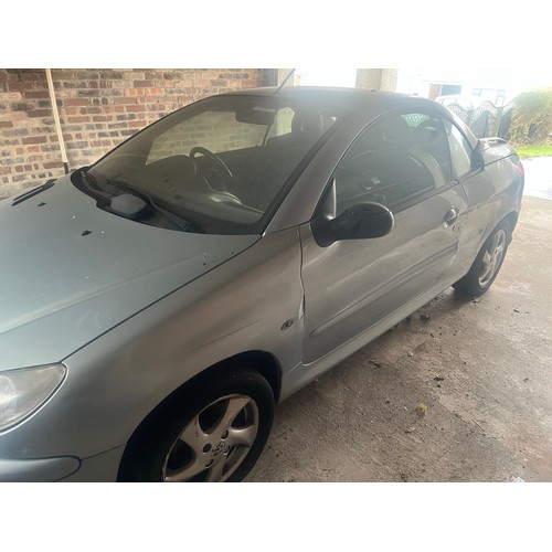 118 - 2004 PEUGEOT 206 -REGISTRATION CF53 PBY1.6, COUPE CABRIOLET, SILVER, PETROL.    FIRST REGISTERED 30 ... 