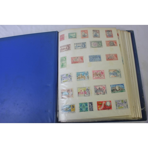 123 - 5 STAMP ALBUMS COINTAINIG STAMPS AND ALBUM OF FIRT DAY COVERS