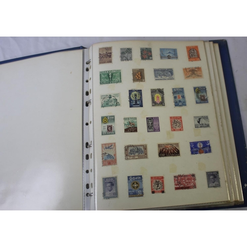 123 - 5 STAMP ALBUMS COINTAINIG STAMPS AND ALBUM OF FIRT DAY COVERS