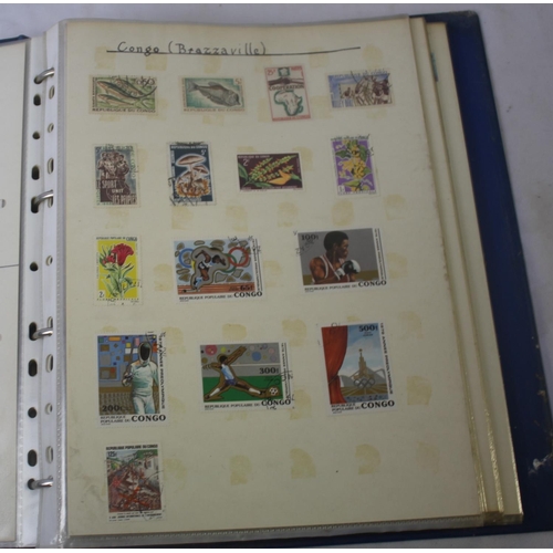 123 - 5 STAMP ALBUMS COINTAINIG STAMPS AND ALBUM OF FIRT DAY COVERS