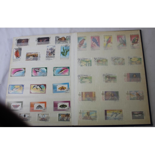 123 - 5 STAMP ALBUMS COINTAINIG STAMPS AND ALBUM OF FIRT DAY COVERS