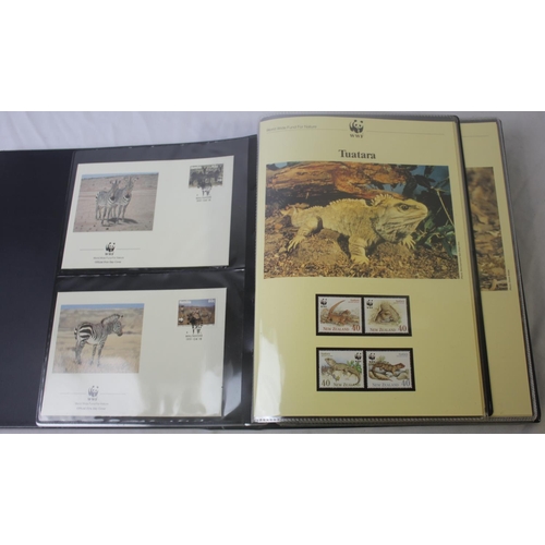 123 - 5 STAMP ALBUMS COINTAINIG STAMPS AND ALBUM OF FIRT DAY COVERS