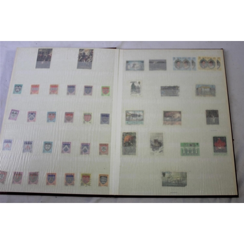 123 - 5 STAMP ALBUMS COINTAINIG STAMPS AND ALBUM OF FIRT DAY COVERS