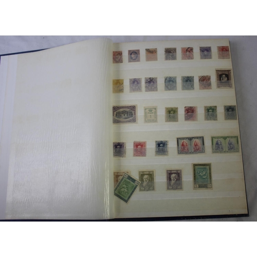 123 - 5 STAMP ALBUMS COINTAINIG STAMPS AND ALBUM OF FIRT DAY COVERS