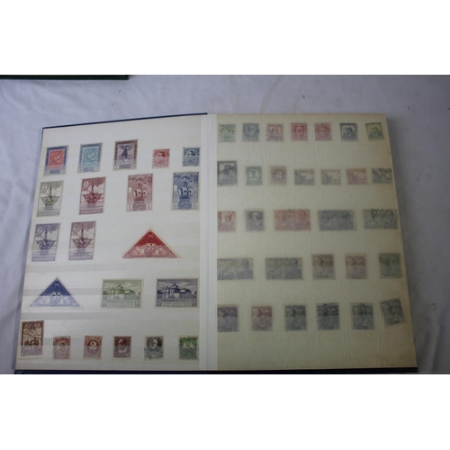 123 - 5 STAMP ALBUMS COINTAINIG STAMPS AND ALBUM OF FIRT DAY COVERS