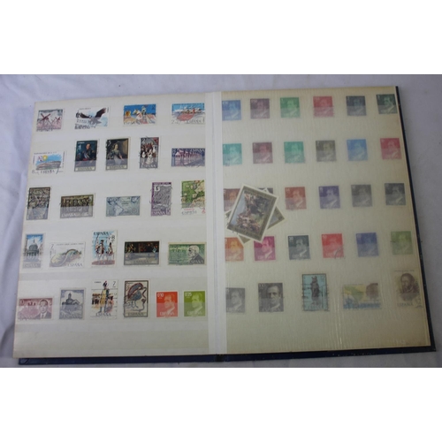 123 - 5 STAMP ALBUMS COINTAINIG STAMPS AND ALBUM OF FIRT DAY COVERS