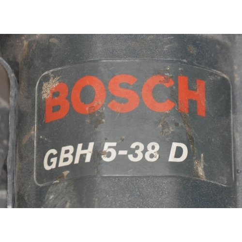 128 - BOSCH GBH 5-38D 110v HAMMERDRILL WITH CASE