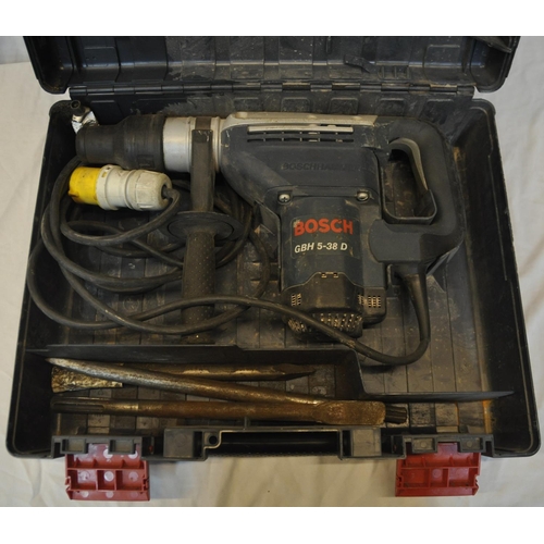 128 - BOSCH GBH 5-38D 110v HAMMERDRILL WITH CASE