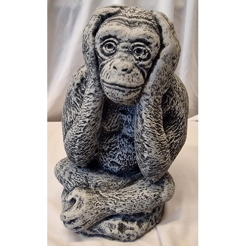 137 - 3 MONKEY GARDEN ORNAMENTS - SEE, HEAR, SPEAK NO EVIL