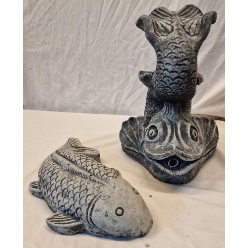 139 - 2 FISH GARDEN ORNAMENTS