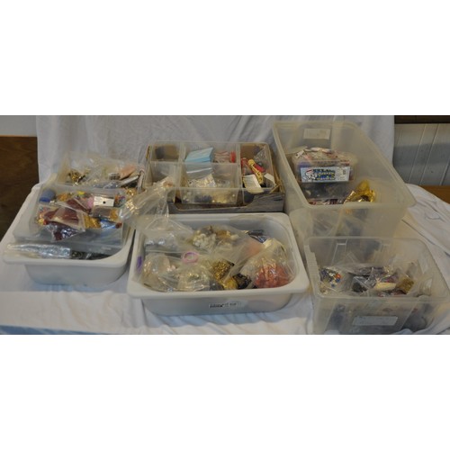 40 - BOX AND CRATE OF COSTUME JEWELLERY ACCESSORIES