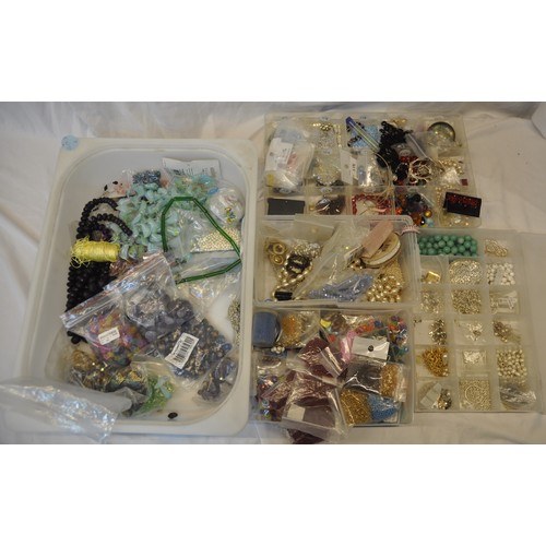 40 - BOX AND CRATE OF COSTUME JEWELLERY ACCESSORIES