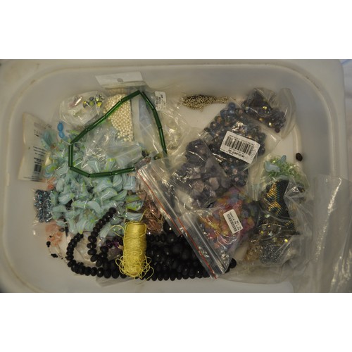 40 - BOX AND CRATE OF COSTUME JEWELLERY ACCESSORIES