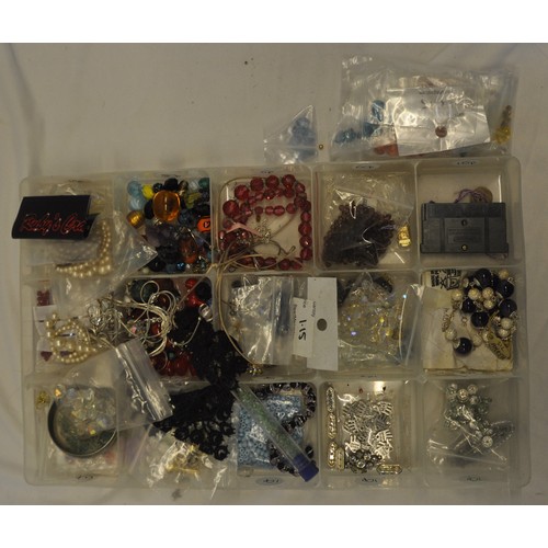 40 - BOX AND CRATE OF COSTUME JEWELLERY ACCESSORIES