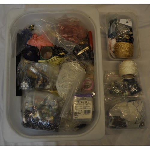 40 - BOX AND CRATE OF COSTUME JEWELLERY ACCESSORIES