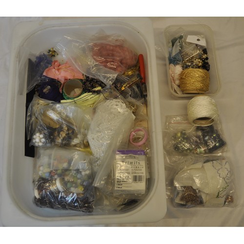 40 - BOX AND CRATE OF COSTUME JEWELLERY ACCESSORIES