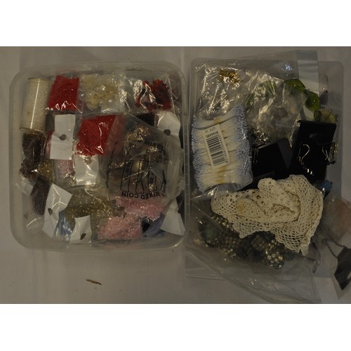 40 - BOX AND CRATE OF COSTUME JEWELLERY ACCESSORIES