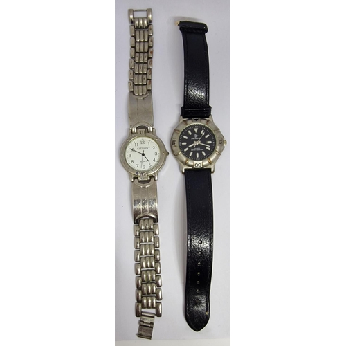 267 - 5 GENTS WATCHES - 2 SEIKO, DUNLOP, CITRON AND PENN (GLASS CRACKED)