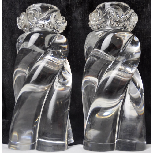 254 - PAIR OF BACCARAT GLASS CANDLESTICKS