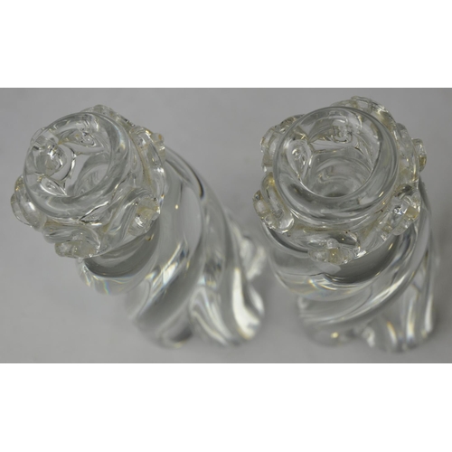 254 - PAIR OF BACCARAT GLASS CANDLESTICKS