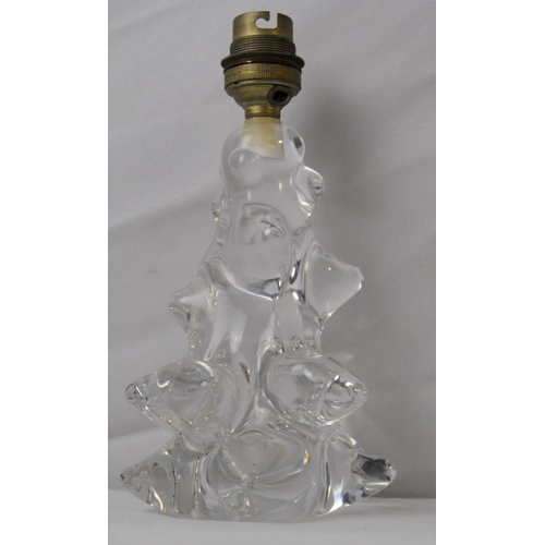 255 - CRYSTAL/GLASS TABLE LAMP BY CHARLES SCHNEIDER - NO ELECTRIC CABLE