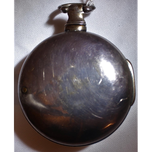 261 - MASONIC POCKET WATCH IN SILVER WATCH HOLDER AND 2 KEYS