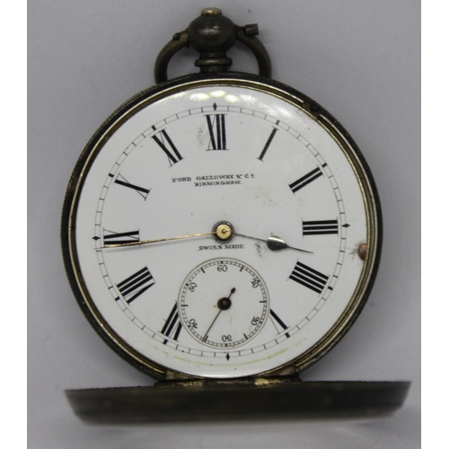 284 - FORD GALLOWAY AND CO SILVER POCKET WATCH