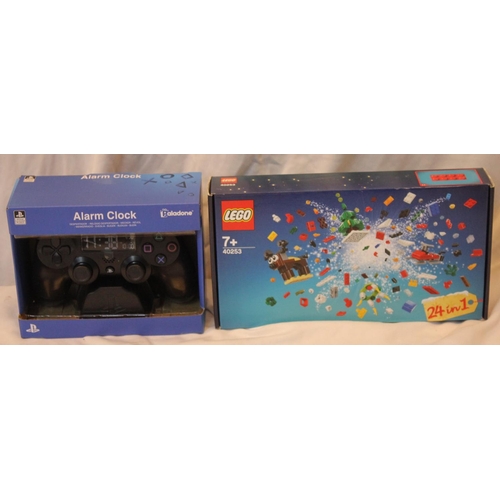 323 - 5 THUNDERCATS FIGURES, FUNKO POP FIGURES, PLAYSTATION ALARM CLOCK, LEGO SET AND IRON MAN BOOK