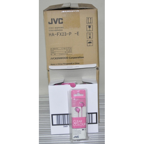 100 - 40 PAIRS OF JVC PINK HEADPHONES - OPTION OF LOTS 101 AND 102