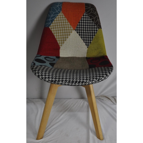 104 - 4 WOLTU PATCHWORK DESIGN CHAIRS (PLEASE CHECK PHOTOS FOR CONDITION)