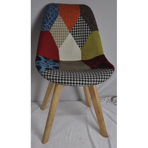 105 - 4 WOLTU PATCHWORK DESIGN CHAIRS (PLEASE CHECK PHOTOS FOR CONDITION)