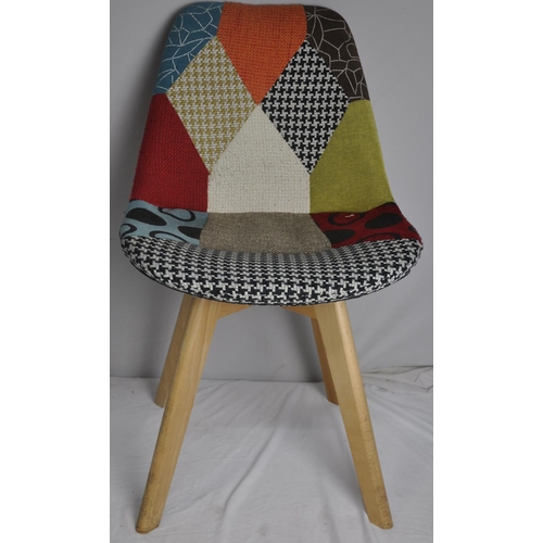 106 - 4 WOLTU PATCHWORK DESIGN CHAIRS (PLEASE CHECK PHOTOS FOR CONDITION)