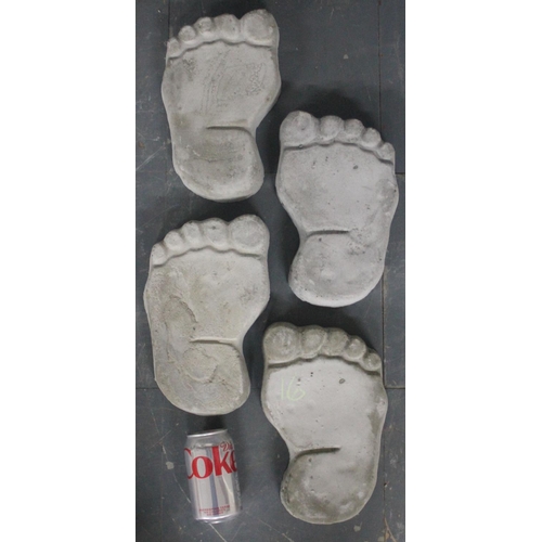 213 - 4 STONEWORK FOOTPRINT STEPPING STONES (2 PAIRS) - OPTION OF LOTS 214 & 215