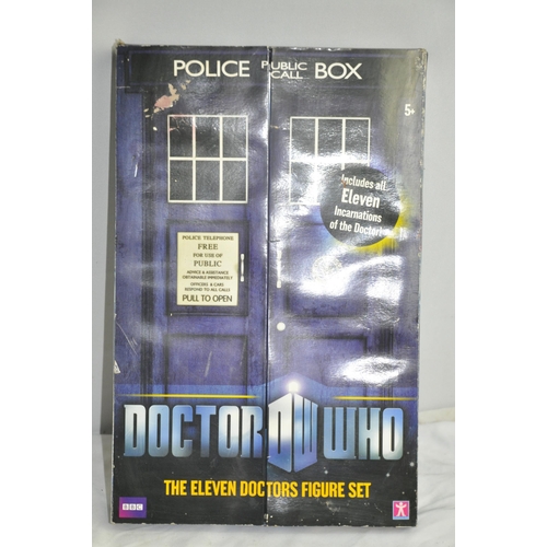 344 - DOCTOR WHO THE ELEVEN DOCTORS FIGURE SET - SOME DAMAGE TO BOX