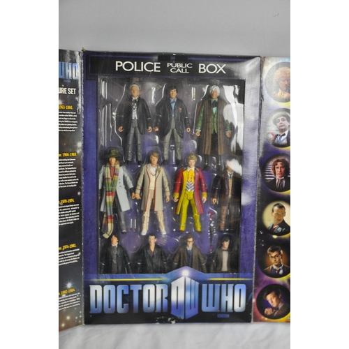 344 - DOCTOR WHO THE ELEVEN DOCTORS FIGURE SET - SOME DAMAGE TO BOX