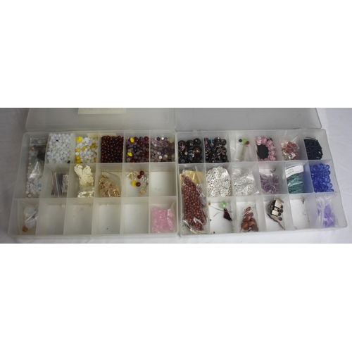 405 - BOX OF JEWELLERY MAKING ACCESSORIES, NECKLACES AND BRACELETS