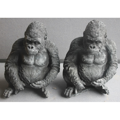 414 - 2 GORILLA GARDEN ORNAMENTS